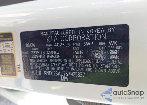 2025 Kia Soul Lx из США, поврежденный, VIN KNDJ23AU7S7925337